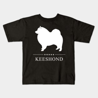 Keeshond Dog White Silhouette Kids T-Shirt